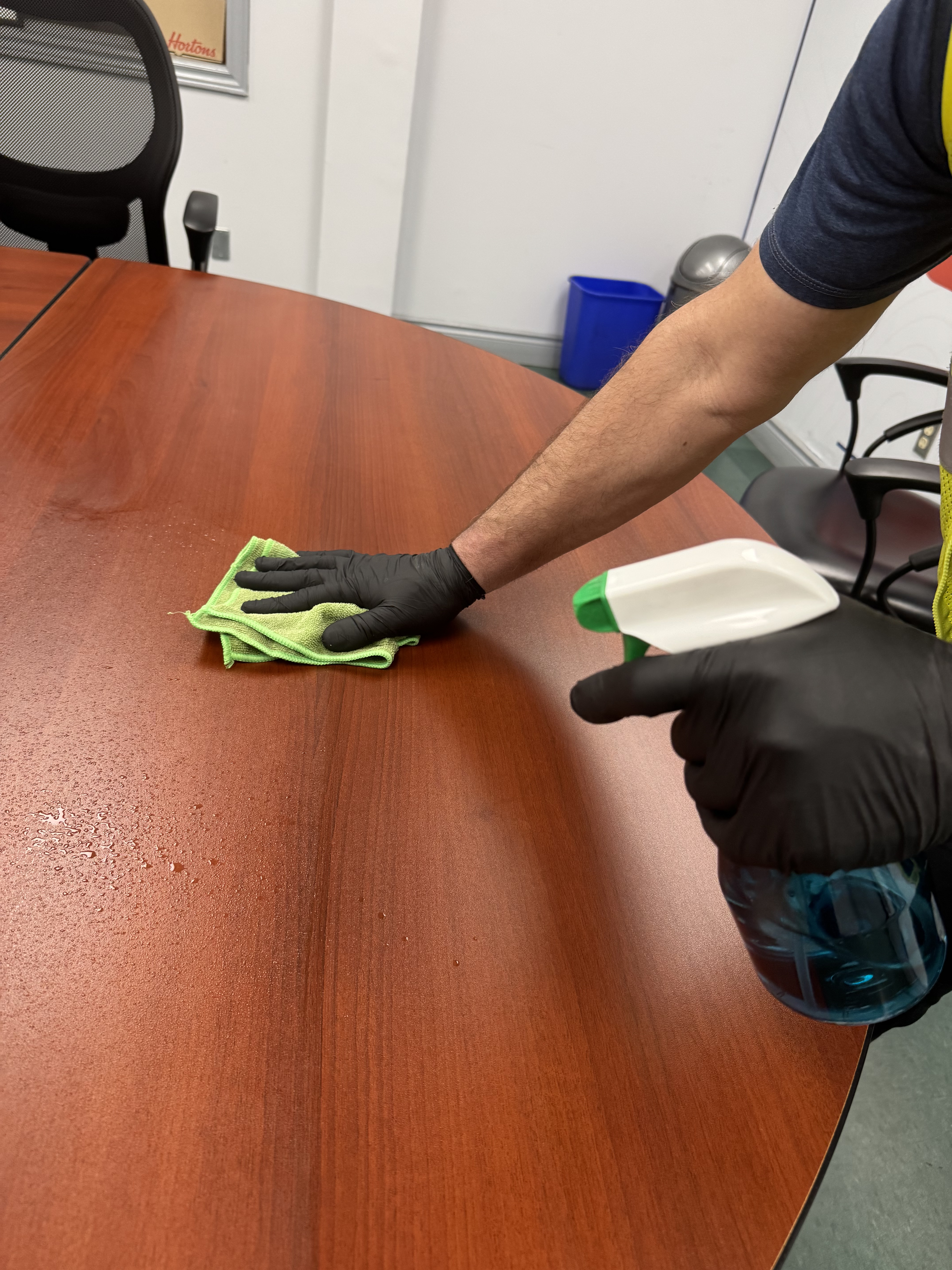 Office hallway cleaned and ready for staff