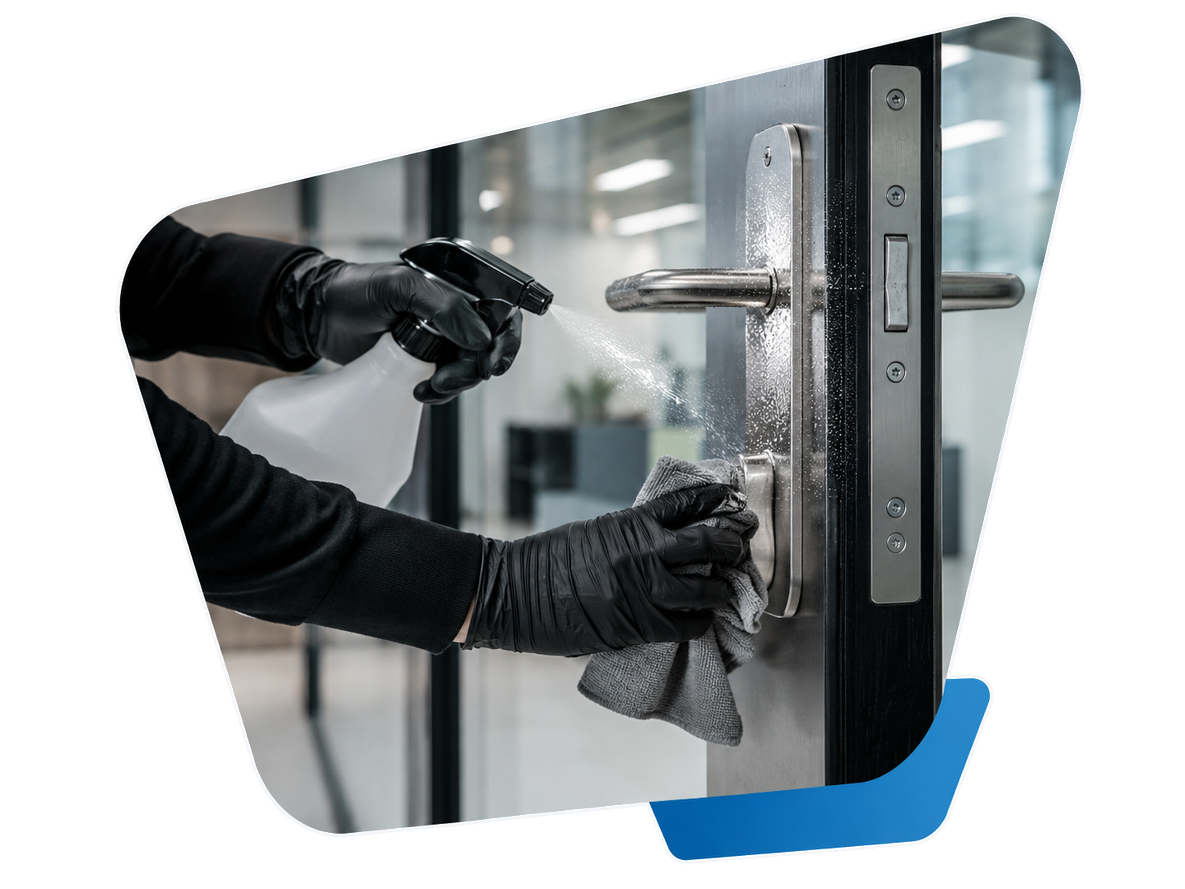 Sanitizing a high-touch office door