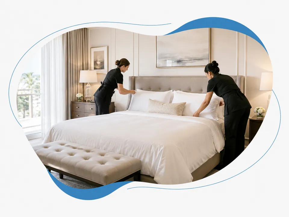 A neatly made bed in a refreshed bedroom