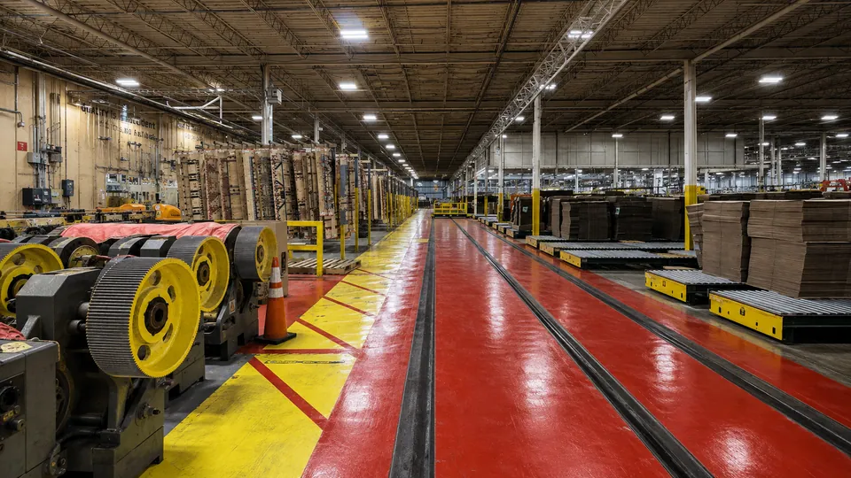 Commercial work floor after detailed cleaning