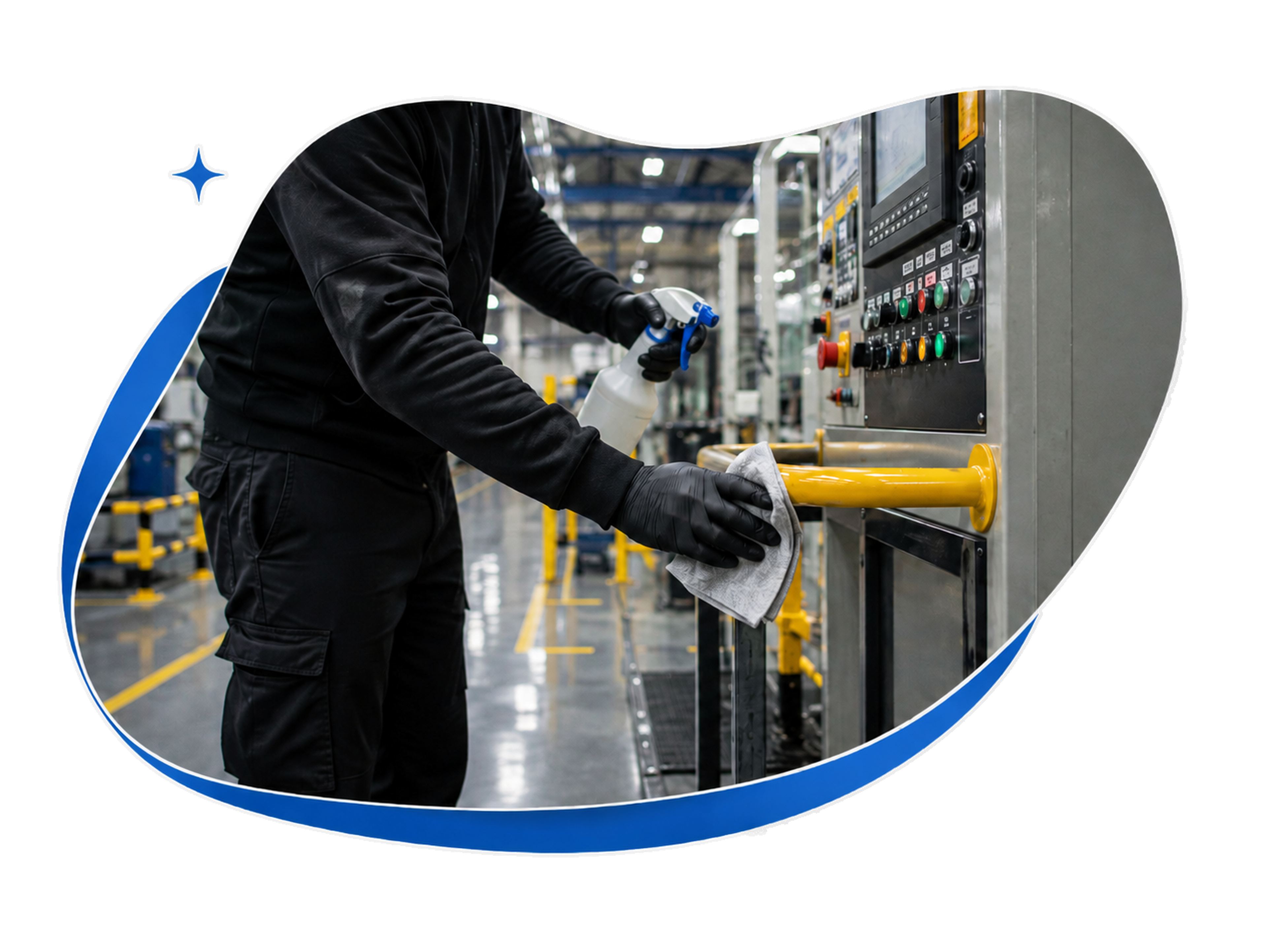 Sanitizing industrial equipment controls